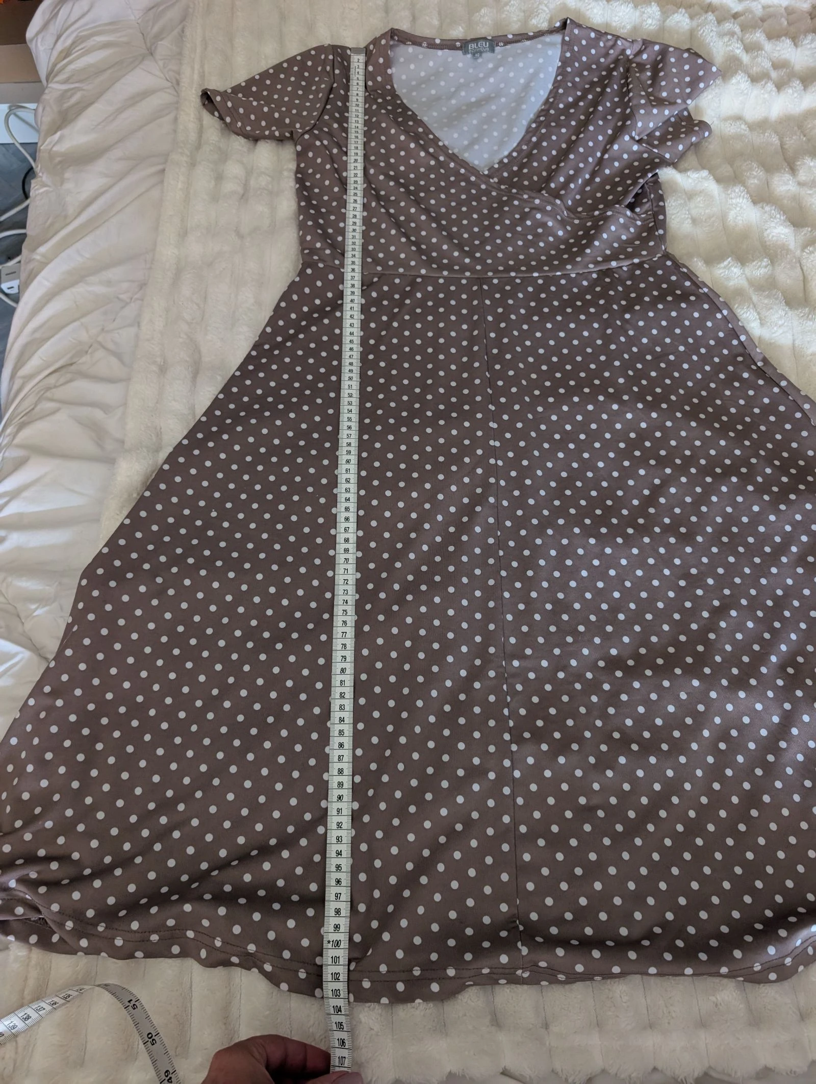 Super Vestido leve cachecoração com bolinhas Azul Feliz tamanho 40 – photo 8